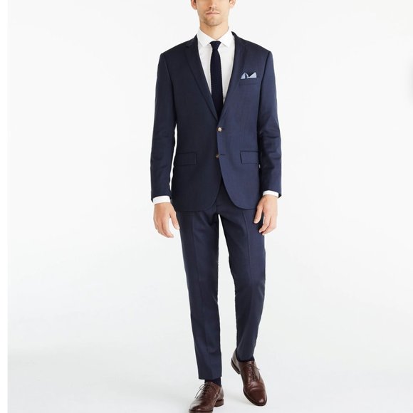 J. Crew Navy Suit Set (42L Jacket, W34 L32 Pants) - Picture 1 of 15